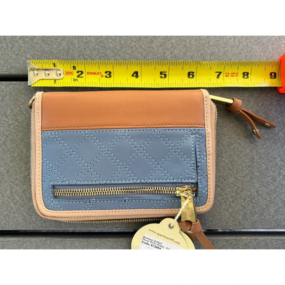 Spartina 449 Daufuskie Island Quilted Wallet Blue Tan NWT